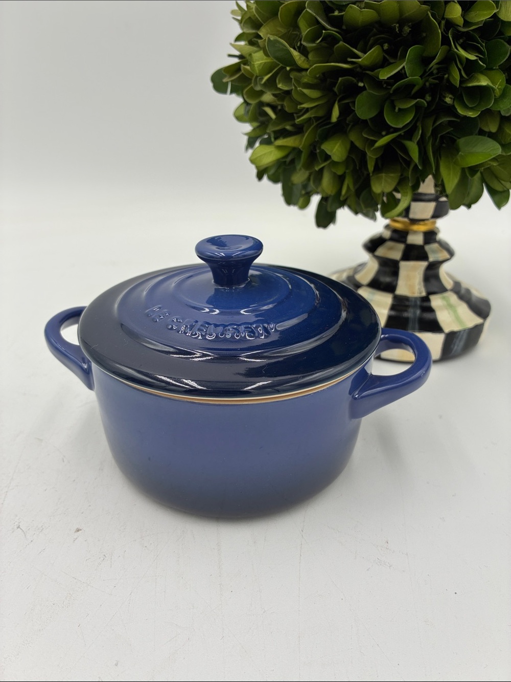 Le Creuset Blue Mini Round Dutch Oven with Lid